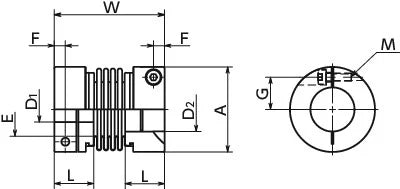 NBK Japan MBB-40C 16mm to 19mm Bellows-type Flexible Coupling - Buy Couplings online - Fast US Shipping