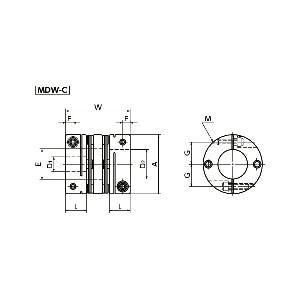 NBK Japan MDW-25C-6.35-10 6.35mm to 10mm Disk-type Flexible Coupling - Buy Couplings online - Fast US Shipping