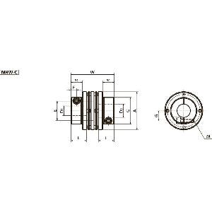 NBK Japan MHW-40C-12-12 Flexible Coupling - Disk Type - Buy Couplings online - Fast US Shipping