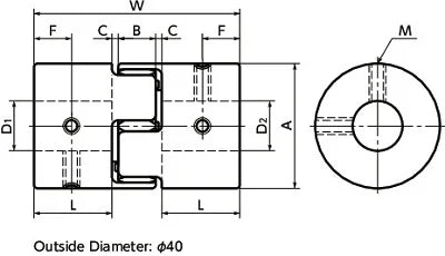 NBK Japan MJC-55K-WH 7/8"inch to 1"inch Jaw-type Flexible Coupling - Buy Couplings online - Fast US Shipping