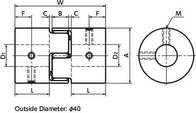 NBK Japan MJC-65CS-BL 7/8"inch to 1-1/8" Jaw-type Flexible Coupling - Buy Couplings online - Fast US Shipping