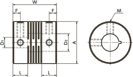 MSX-39K-10x14xSP Slit-Type 10mm to 14mm Flexible Coupling - Keyway - NBK Japan - Fast Shipping - only $570.99