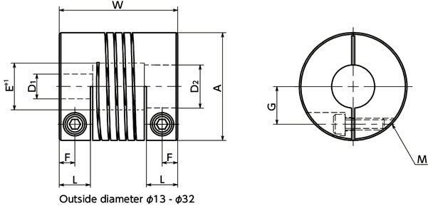 MSH-26C 1/4"-3/8" Flexible Coupling NBK Japan - Fast Shipping - only $130.99