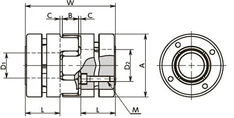 MJB-80-WH 24mm to 30mm Jaw-type Flexible Coupling - NBK Japan - Fast Shipping - only $1055.99