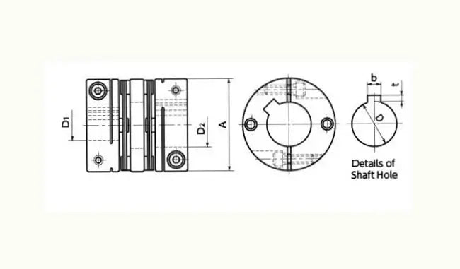 XBW-25C2-10-KT-10-KT Jaw-Type 10mm to 10mm Flexible Coupling With Metric Keyway modification ( JIS Standard ) - NBK Japan - Fast Shipping - only $192.99